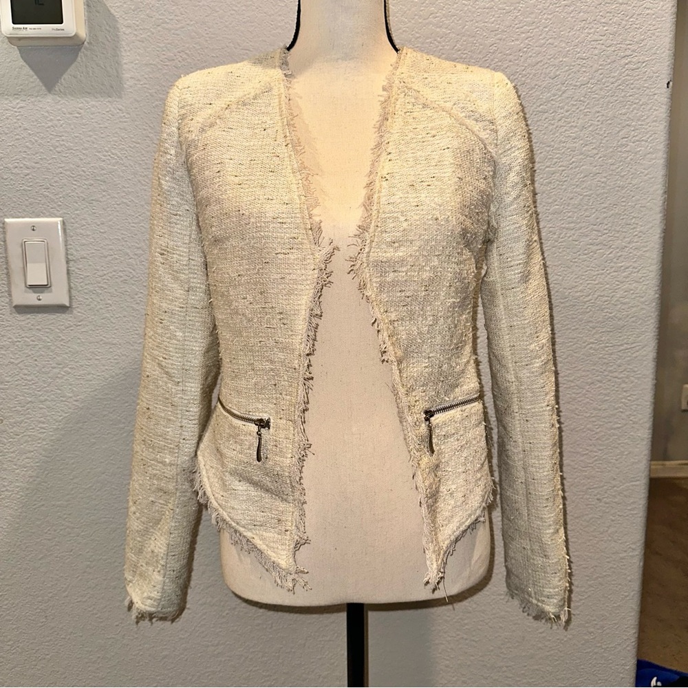 Women's Beige Tweed Jacket